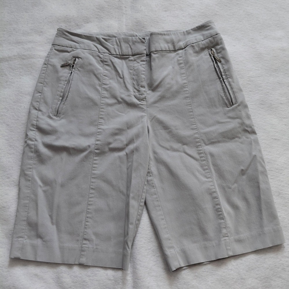 Izod Golf Light Gray Performance Shorts Mens Size 8 Zip Pockets Casual Quick Dry